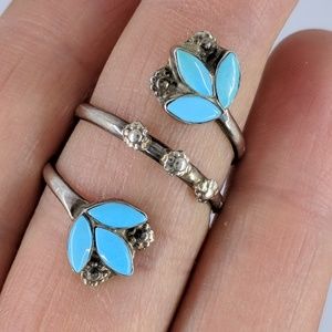Turquoise & Silver Wraparound Ring